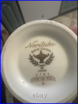 Vintage Noritake Venetian Rose Bone China Set #9783 Service for 8 person