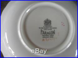 Vintage Paragon China Light Blue Tea Cup & Saucer Red & Pink Roses Gold Trim