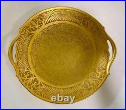 Vintage Pickard China T&V Limoges 24K Gold Decorative Plate Double Handles 11