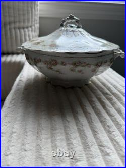 Vintage Porcelain China Pink Rose Gold Trim 26-Piece Dinnerware Collection