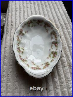 Vintage Porcelain China Pink Rose Gold Trim 26-Piece Dinnerware Collection