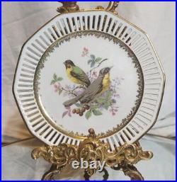 Vintage Porcelain Plate Bavaria Perforated Bone China Decor Pottery 24k Gold