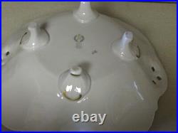 Vintage REICHENBACH Germany GDR Porcelain Fine China Footed Bowl White Gold Rim