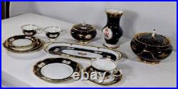 Vintage Reichenbach Fine Porcelain China Set/3-set Serveware With 22K Gold Trim