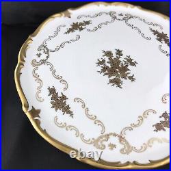 Vintage Reichenbach Germany Pedestal Cake Plate Stand Gold Flowers & Trim