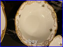 Vintage Reichenbach White Porcelain with 22K Gold Roses China Set