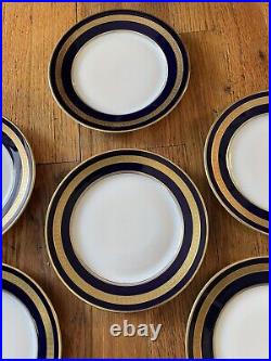 Vintage Rosenthal Germany Eminence Cobalt Blue and Gold Bread Plates Set of 7 BB