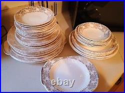 Vintage Royal China Warranted 22 Kt. Bridal Gold Plates Platters Bowls37 Pieces