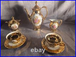 Vintage S T West Germany Bavarian 24k Gold 9 Piece Tea Set Complete