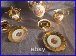 Vintage S T West Germany Bavarian 24k Gold 9 Piece Tea Set Complete