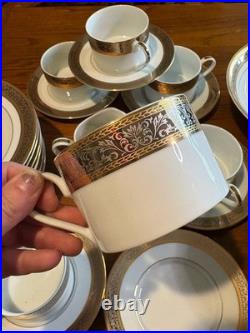 Vintage Sango Tiara 1115 Japan 30 Pc China Dinnerware Set Gold Encrusted