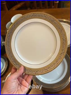 Vintage Sango Tiara 1115 Japan 30 Pc China Dinnerware Set Gold Encrusted