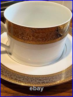 Vintage Sango Tiara 1115 Japan 30 Pc China Dinnerware Set Gold Encrusted