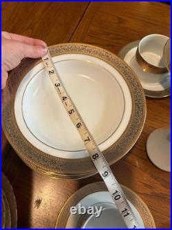 Vintage Sango Tiara 1115 Japan 30 Pc China Dinnerware Set Gold Encrusted