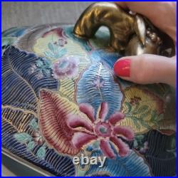 Vintage Satsuma style Tureen WithLid Hand Painted Gold Gilded