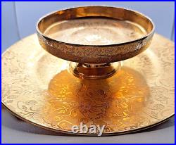 Vintage Stouffer China Porcelain Gold Encrusted 2-tiered Trinket Serving Dish
