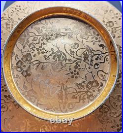 Vintage Stouffer China Porcelain Gold Encrusted 2-tiered Trinket Serving Dish