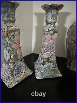 Vintage Toyo Golden Peony Floral 5 Piece Set Gilded Porcelain GORGEOUS