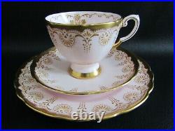Vintage Tuscan Bone China Baby Pink & Gold 21 Piece Tea Set -excellent Condition
