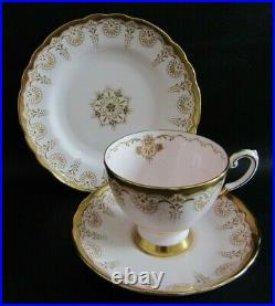 Vintage Tuscan Bone China Baby Pink & Gold 21 Piece Tea Set -excellent Condition
