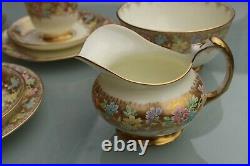 Vintage Tuscan Plant China Tea Set Design4204a Lemon Gold Floral Hand Painted