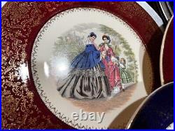 Vintage Victorian Imperial SET of 10 Dinner Plates Salem China Co 23k Gold