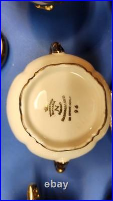 Vintage Waldershof Handmalerei Porcelain 22K Gold And Turquoise China