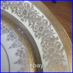 Vintage antique gold Encrusted pickard opulent bohemia dinner plates Set 4Plate