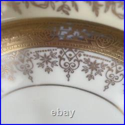 Vintage antique gold Encrusted pickard opulent bohemia dinner plates Set 4Plate