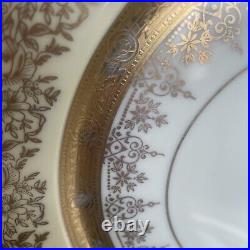 Vintage antique gold Encrusted pickard opulent bohemia dinner plates Set 4Plate