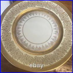 Vintage antique gold Encrusted pickard opulent bohemia dinner plates Set 4Plate