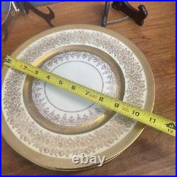 Vintage antique gold Encrusted pickard opulent bohemia dinner plates Set 4Plate