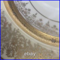 Vintage antique gold pickard opulent bohemia dinner plates set of four
