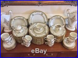 Vntg. Set of Fine China 74 Piece Service for 14 -1 Cup IMPERIAL BOUQUET Gold Rim