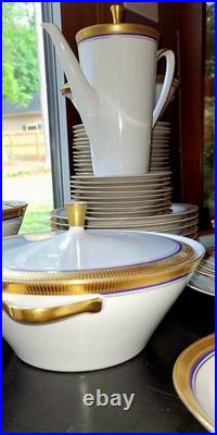 Vohenstrauss Johann Seltmann Bavaria 67 Pieces Cobalt Gold Vintage China Set