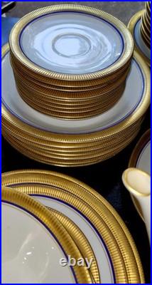 Vohenstrauss Johann Seltmann Bavaria 67 Pieces Cobalt Gold Vintage China Set