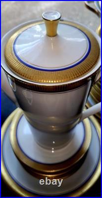 Vohenstrauss Johann Seltmann Bavaria 67 Pieces Cobalt Gold Vintage China Set