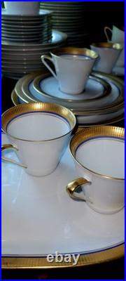 Vohenstrauss Johann Seltmann Bavaria 67 Pieces Cobalt Gold Vintage China Set