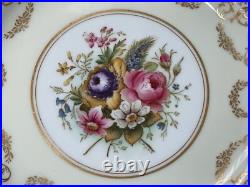 Vtg 1941 Royal Worcester Porcelain Bone China 12 Plates Cobalt Gold Floral Dec