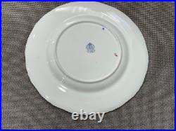 Vtg 1941 Royal Worcester Porcelain Bone China 12 Plates Cobalt Gold Floral Dec