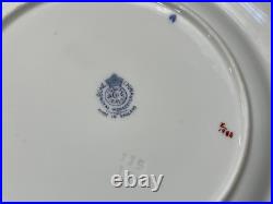 Vtg 1941 Royal Worcester Porcelain Bone China 12 Plates Cobalt Gold Floral Dec