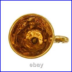 Vtg 6 Capodimonte Demitasse Espresso Cup Saucer Set Raised Relief Cherub Design