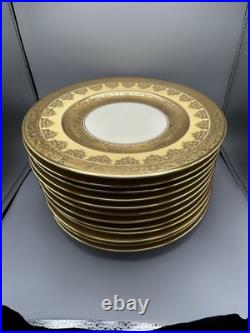 Vtg Antique Heinrich & Co. Gold Encrusted Porcelain Set of 12 Selb Bavaria Vtg Antique Heinrich & Co. Gold Encrusted Porcelain Set of 12 Selb Bavaria