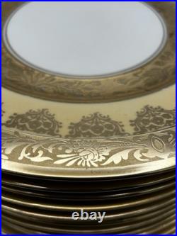 Vtg Antique Heinrich & Co. Gold Encrusted Porcelain Set of 12 Selb Bavaria Vtg Antique Heinrich & Co. Gold Encrusted Porcelain Set of 12 Selb Bavaria