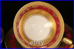 Vtg DW Karlsbader Porcelain China Gold Encrusted Demitasse Tea-Cups & Saucer Set