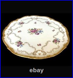 Vtg. Reichenbach Germany Porcelain China Cake Or Serving Plate 1023P Gold Floral