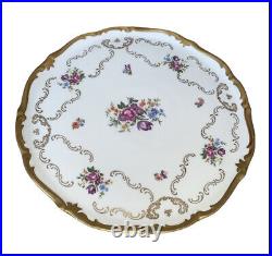 Vtg. Reichenbach Germany Porcelain China Cake Or Serving Plate 1023P Gold Floral