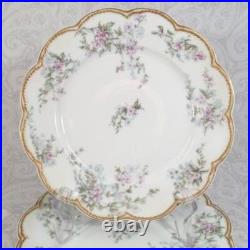 Vtg Set 6 Haviland Limoges Scalloped 8.25 Floral Luncheon Plates Double Gold