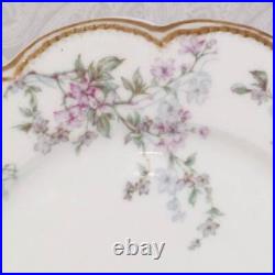 Vtg Set 6 Haviland Limoges Scalloped 8.25 Floral Luncheon Plates Double Gold