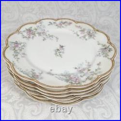 Vtg Set 6 Haviland Limoges Scalloped 8.25 Floral Luncheon Plates Double Gold Vtg Set 6 Haviland Limoges Scalloped 8.25 Floral Luncheon Plates Double Gold
